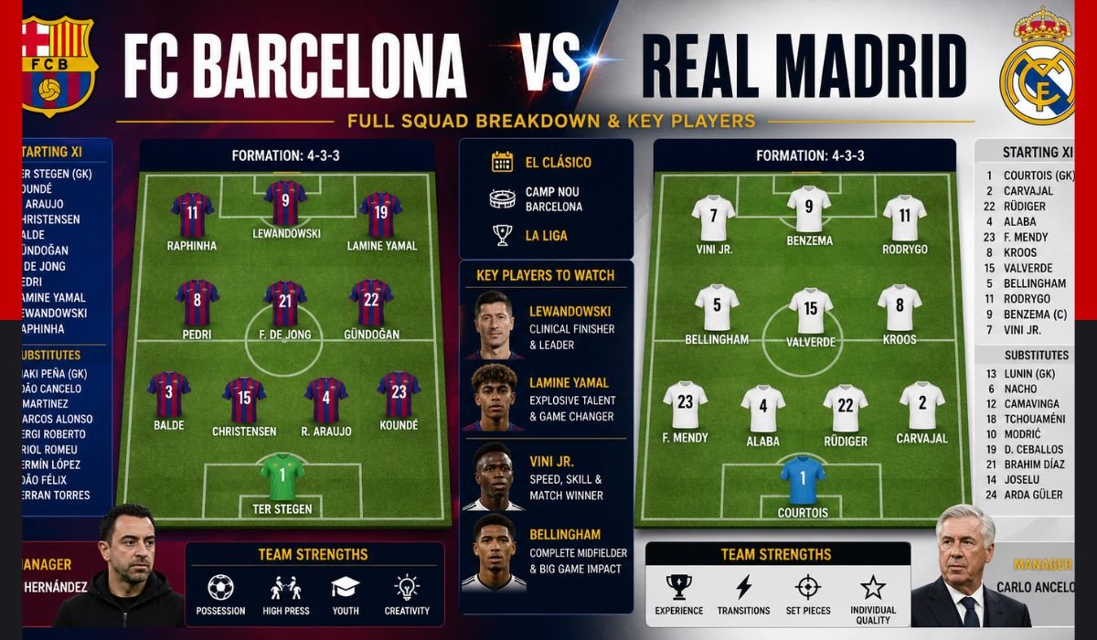 fc barcelona vs real madrid lineups
